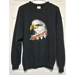 Vintage MJ SOFFE Sweatshirt America Is #1 Because Of Our Veterans Crewneck Fit M